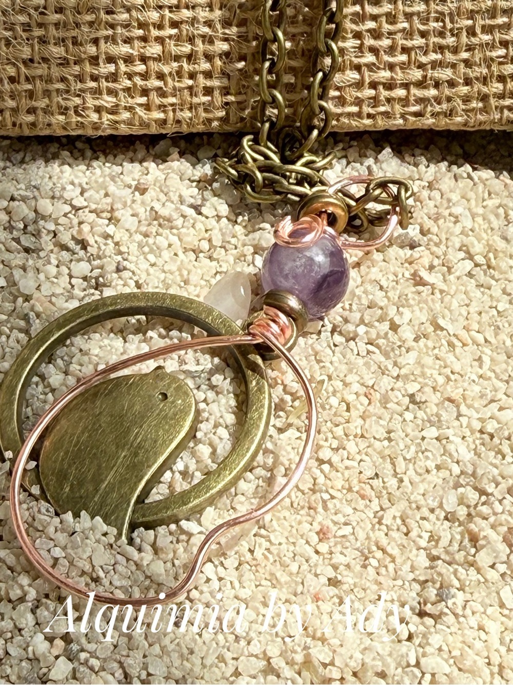 BRONZE amethyst BOHO short necklace